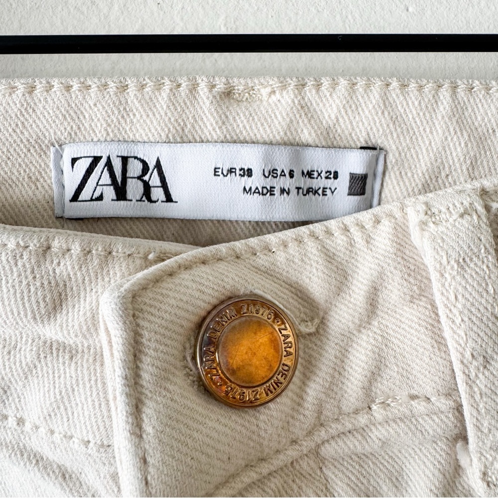 Zara‎ Women's Off-White Straight Leg Jeans Size 6 - Picture 5 of 8
